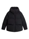 Woolrich Black Quilted Zip Coat In Black