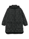 Woolrich Black Quilted Hooded Jacket In Black