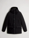 Woolrich Hooded Button-fastening Jacket In Black