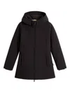 Woolrich Hooded Long Sleeve Parka With Side Pockets In Black