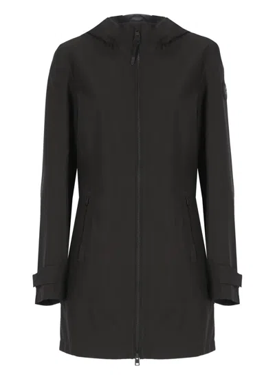 Woolrich Waterproof Hooded Coat In Black