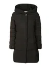 Woolrich Mid-length Padded Coat With Classic Hood In Black