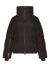 Woolrich Oversized Black Gtx Jacket With High Collar In Brown