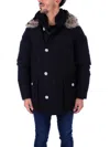 Woolrich Arctic Detachable Fur Parka Clothing In Nero Neri E Grigi