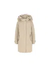 Woolrich Fur-trimmed Hooded Coat In Brown