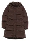 Woolrich Mid-thigh Length Quilted Jacket In Brown