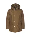 Woolrich Long-sleeved Down Jacket In Brown