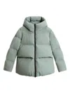 Woolrich Quilted Hooded Long Sleeve Jacket In Green