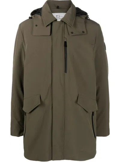 Woolrich Barrow Mac Parka Coat In Green