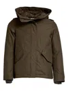 Woolrich Hooded Parka With Drawstring Waist And Pockets In Brown
