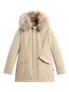 Woolrich Fur-trimmed Hooded Parka In Neutral