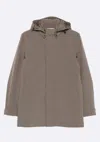 Woolrich Soft Shell Barrow Mac Coat In Neutral