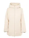 Woolrich Zip-fastening Hooded Coat In Neutral