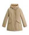 Woolrich Sand Cotton Blend Arctic Parka In Nude
