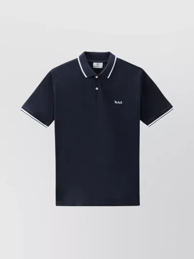 WOOLRICH COLLAR AND CUFFS IN RIBBED FABRIC