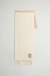 Woolrich Colour-block Fringed Scarf In Neutral