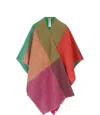 Woolrich Color-blocked Cape In Multicolor