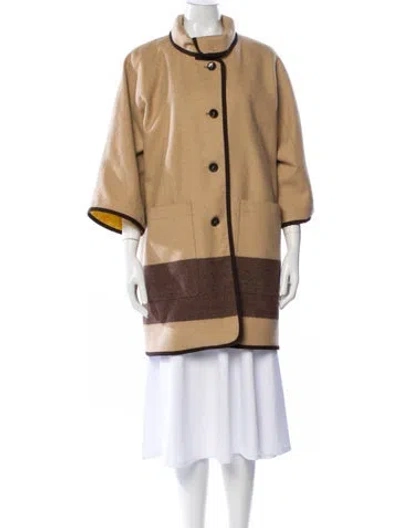 Pre-owned Woolrich Colorblock Pattern Coat In Brown