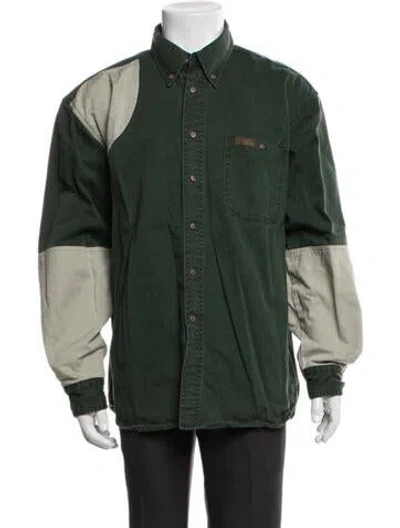 Pre-owned Woolrich Colorblock Pattern Jacket In Green