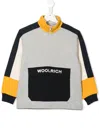 Woolrich Colour-block Zip-collar Sweatshirt In Gelb