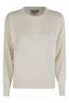 Woolrich Comfort Wool Cashmere Crewneck Sweater In White