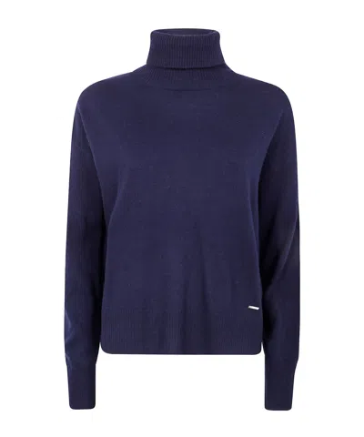 Woolrich Comfort Wool Cash Turtleneck In Blue