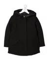 Woolrich Kids Cappotto Con Cappuccio In Black