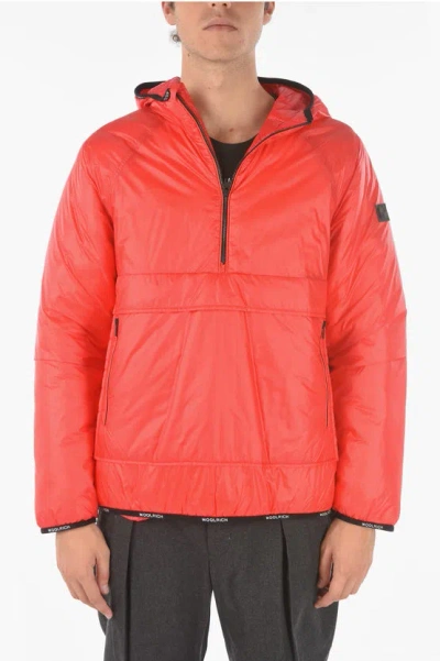 Woolrich Contrasting Details Pack-it Anorak With Hood In Red