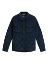 Woolrich Textured Short Jacket Chest Pockets In Blue
