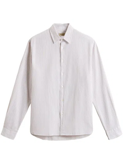 Woolrich Cotton And Linen Blend Shirt In Sand