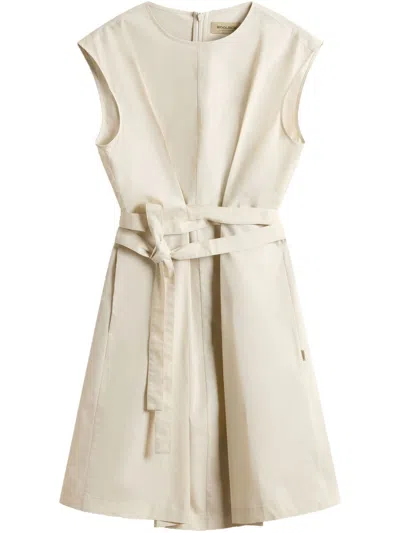 Woolrich Cotton Belted Dress In White