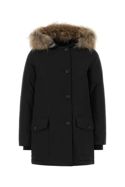 Woolrich Cotton Blend Arctic-style Mini Puffer Jacket In Animal Print