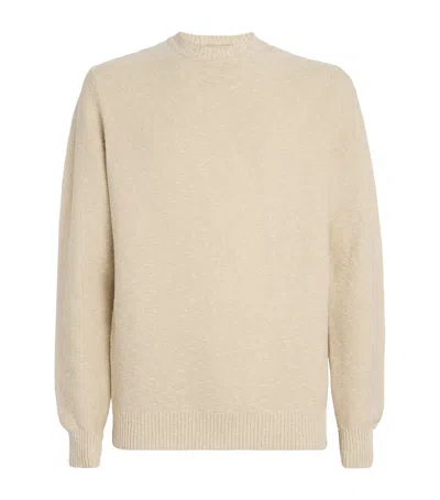 Woolrich Cotton-blend Crew-neck Sweater In Beige