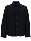 Woolrich Neutrals Structured Ramar Cotton Overshirt In Blue