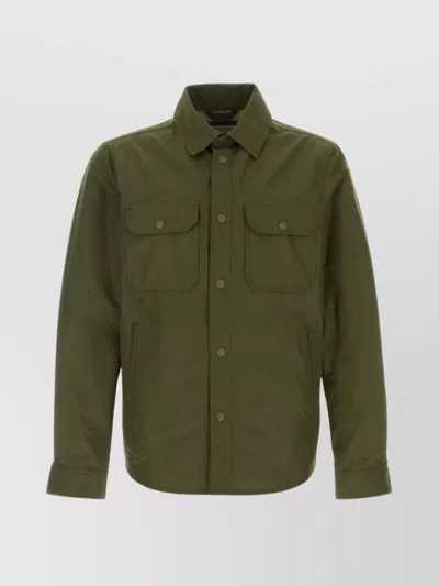 WOOLRICH COTTON BLEND SHIRT WITH CHEST POCKETS