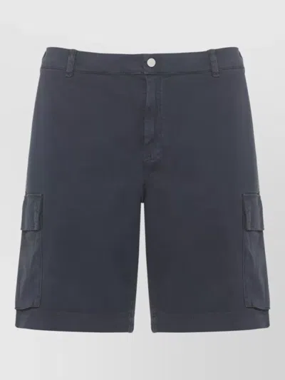 Woolrich Cotton Cargo Bermuda Shorts Multiple Pockets In Blue