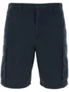 Woolrich Navy Blue Stretch Cotton Bermuda Shorts In Blue