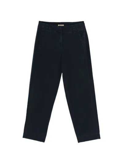 Woolrich Cotton Carrot Trousers In Black