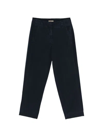 Woolrich Cotton Carrot Trousers In Blue