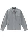 Woolrich Cotton-gabardine Overshirt In Grey