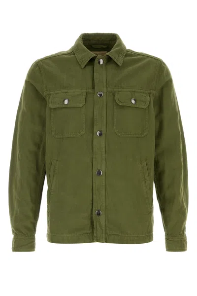 WOOLRICH WOOLRICH GREEN DENIM JACKET