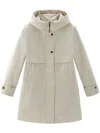 Woolrich Cotton Hooded Parka Coat In Neutrals