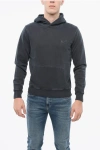 Woolrich Cotton Hoodie With Patch Pocket In Gray