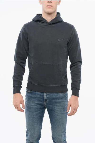 Woolrich Cotton Hoodie With Patch Pocket In Gray