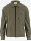 Woolrich Cotton Overshirt With Buttoned Cuffs And Pockets In Green