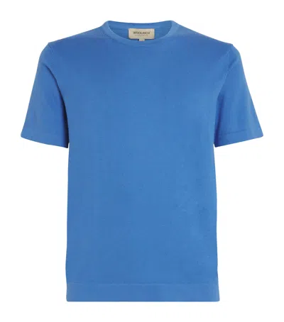 Woolrich Cotton Knitted T-shirt In Blue
