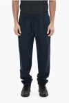 Woolrich Cotton Lightweight Joggers With Drawstring Waist In Blue