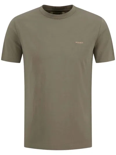 Woolrich Cotton Logo T-shirt In Metallic