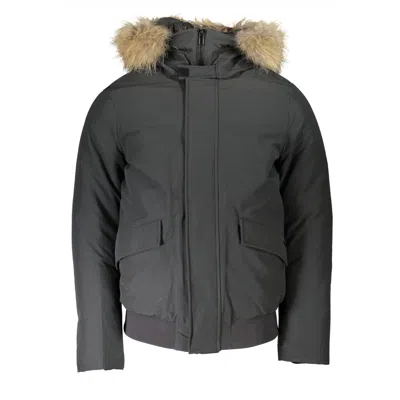 Woolrich Cotton Men Jacket With Hood And Removable Men's Fur In Multi