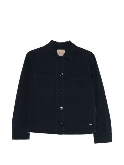 Woolrich Cotton Overshirt In Blue